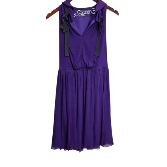Club Monaco Women's 100% Silk Purple A-line Dress Size 8 - Picture 1 of 7